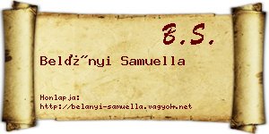 Belányi Samuella névjegykártya